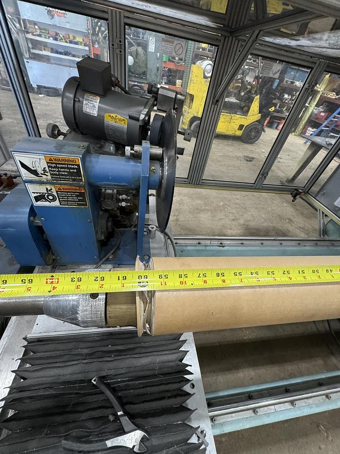 Used 60" WIDE LEVER LS1500 AUTOMATIC SINGLE KNIFE BALONEY CUTTER 16" DIAMETER