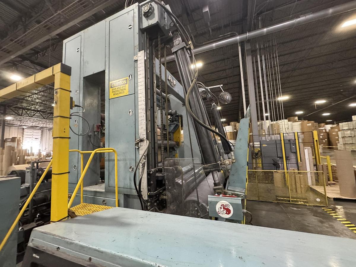 Used 95" WIDE A&F TWO DRUM SLITTER REWINDER - SHAFTLESS 72" DIAMETER REWIND