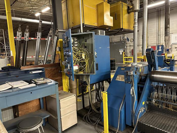 Used 52" SHANKS MODEL 828 DUPLEX SLITTER REWINDER SHEAR AND SCORE SLITTING CAPACITY