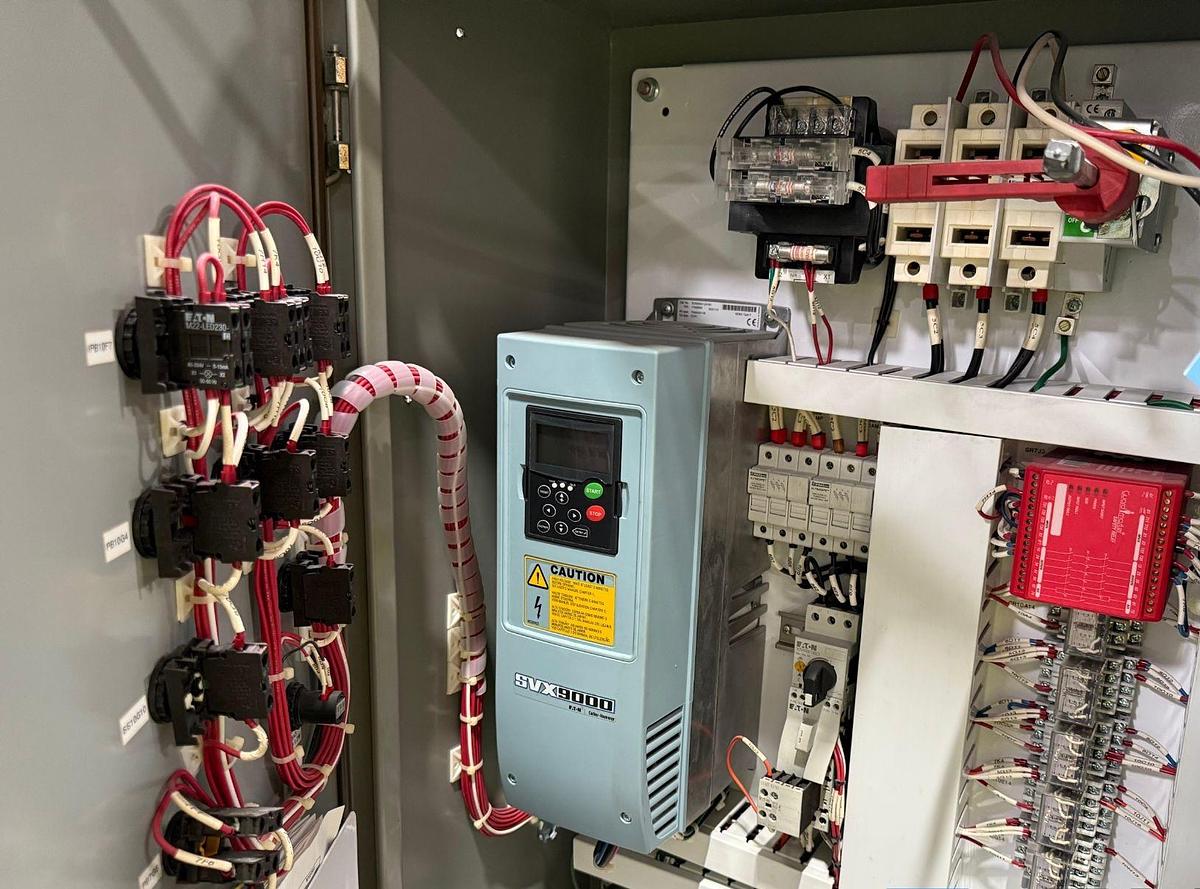 Used 47" WIDE EASTERN ENGRAVING AND MACHINE CO. INC. HYDRAULIC EMBOSSING MACHINE REBUILT 2010