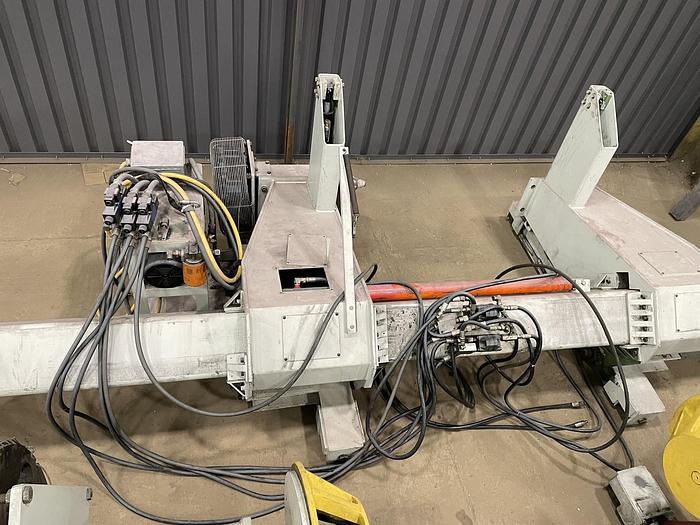 Used 97" POWELL SHAFTLESS FLOOR PICK UP UNWIND STAND 72" DIAMETER