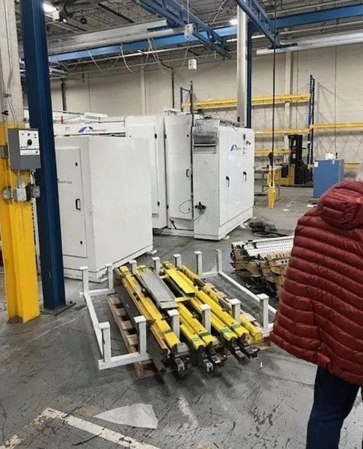 Used 55" WIDE CATBRIDGE DUPLEX TURRET SLITTER REWINDER WITH CORE LOADING - MFG 2018