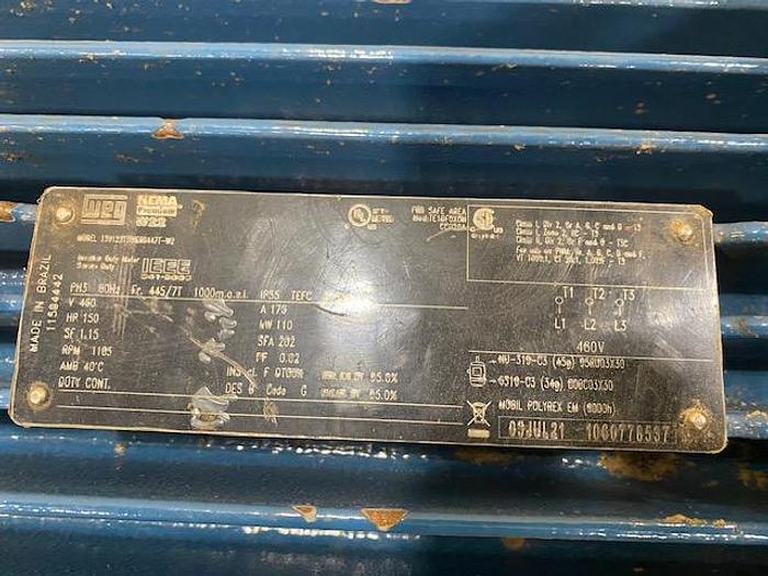 Used NASH SIZE CL3002 FF VACUUM PUMP W/150 HP MOTOR REMANUFACTURED