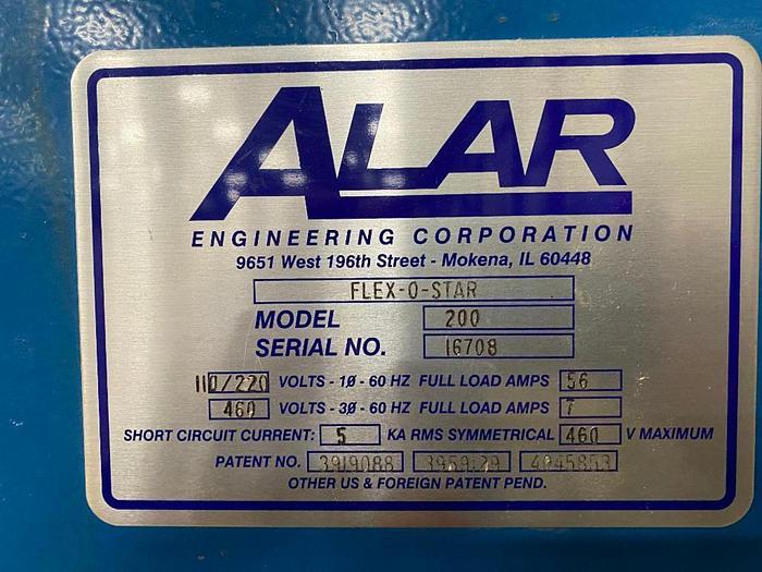 Used ALAR WATER FILTRATION SYSTEM FLEX-O-STAR MODEL 200