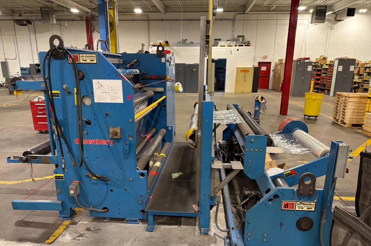 Used 62" DUSENBERY MODEL 835-24 DUPLEX SLITTER REWINDER 24" REWIND DIAMETER