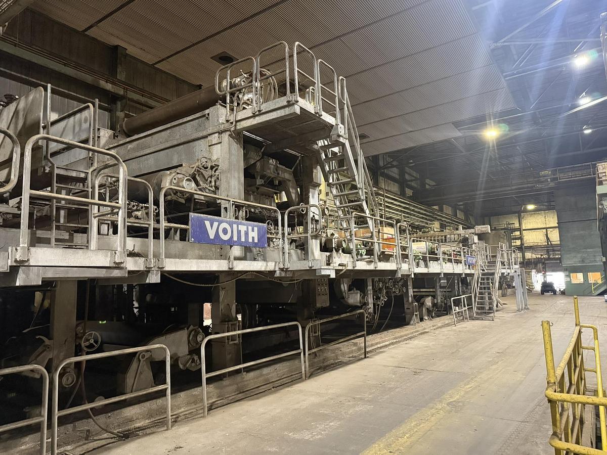 Used 110" (2.8M) VOITH FOURDRINIER PAPER MACHINE (2002) – 72" DIAMETER DRYERS – DUAL SHOE PRESS (GBM)