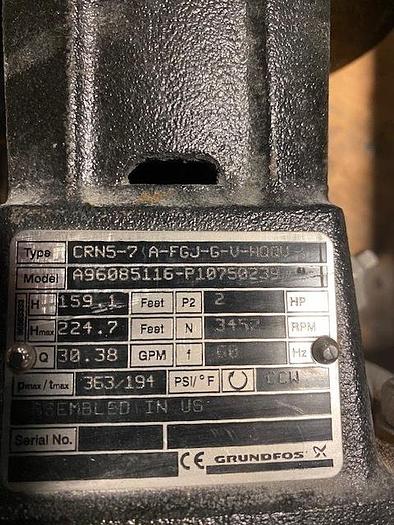 Used GRUDFOS MDL. A96085116-P10750239 PUMP  2HP