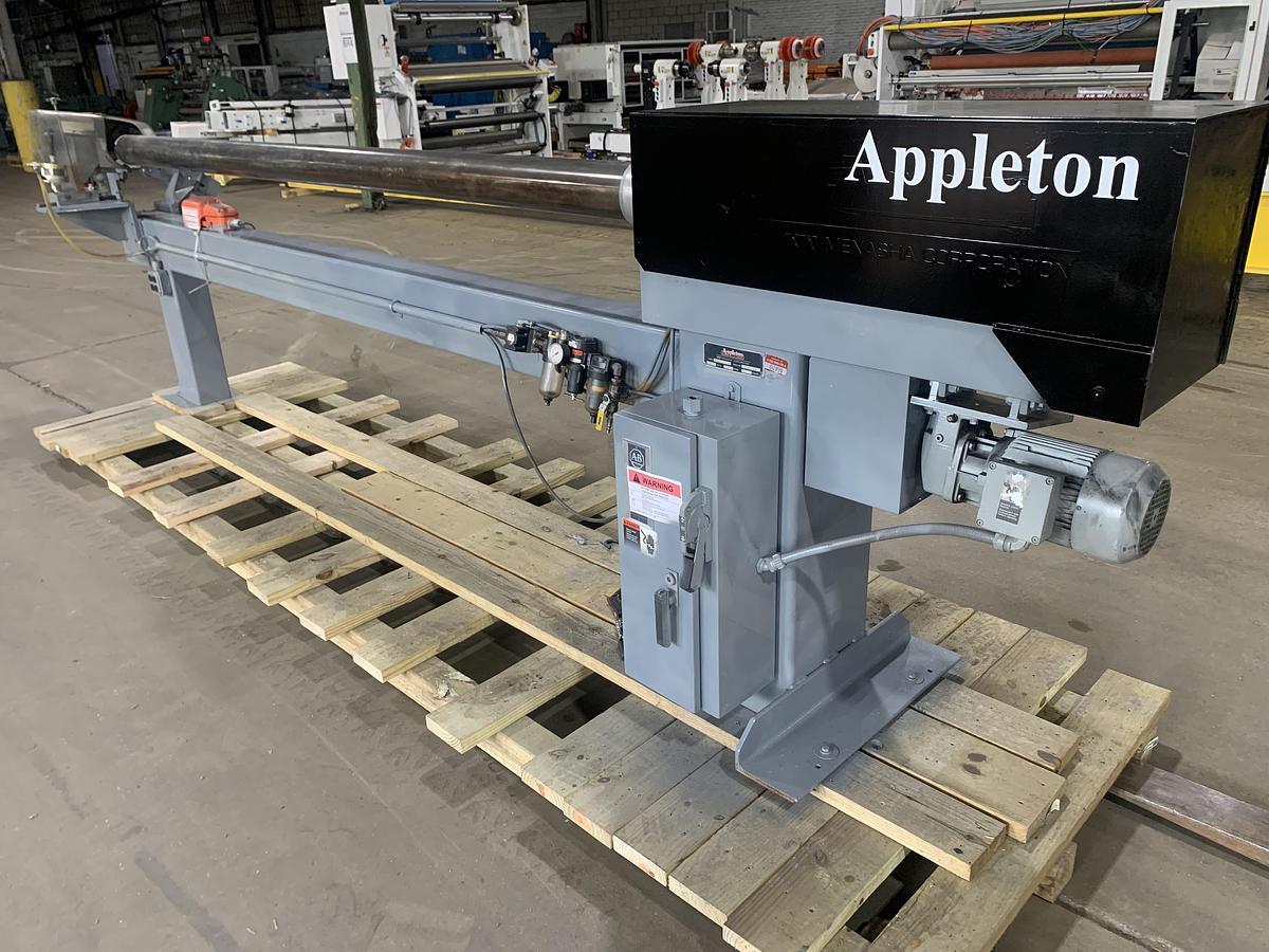 Used 120" WIDE APPLETON MENASHA MODEL S200 CORE CUTTER - 5" DIAMETER CORES