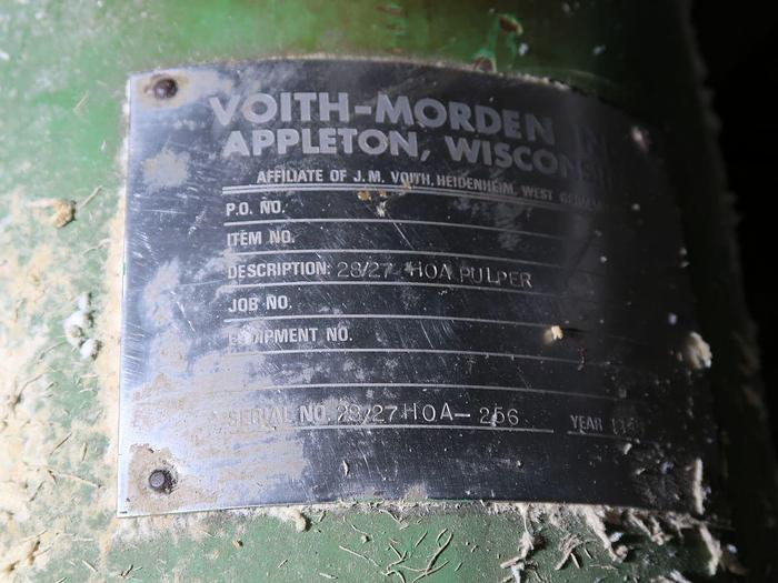 Used VOITH 28/27 PULPER WITH 460 VOLT DRIVE 125HP