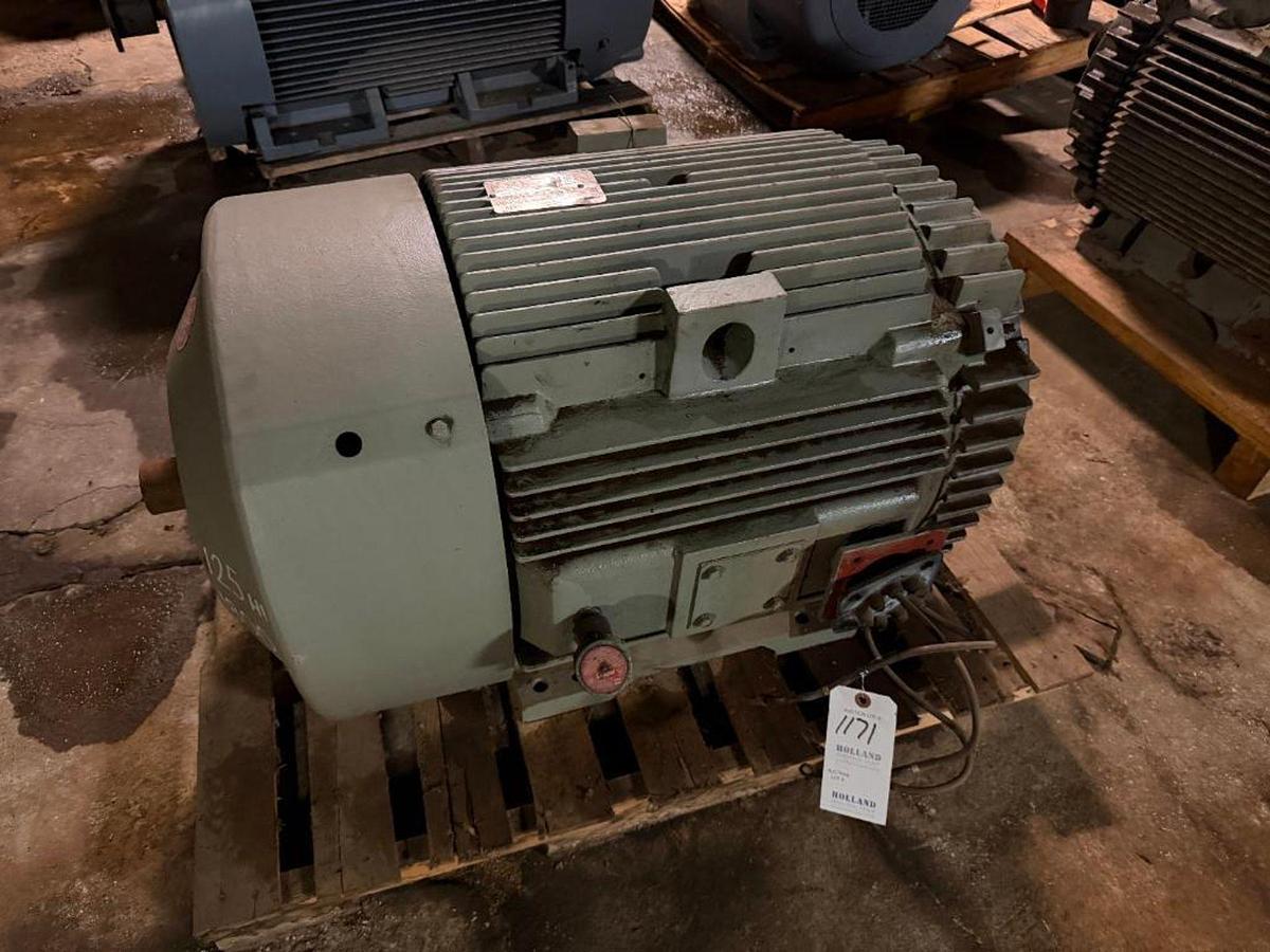 Used 125HP GE MOTORS AC MOTOR FRAME 444TSFCZ