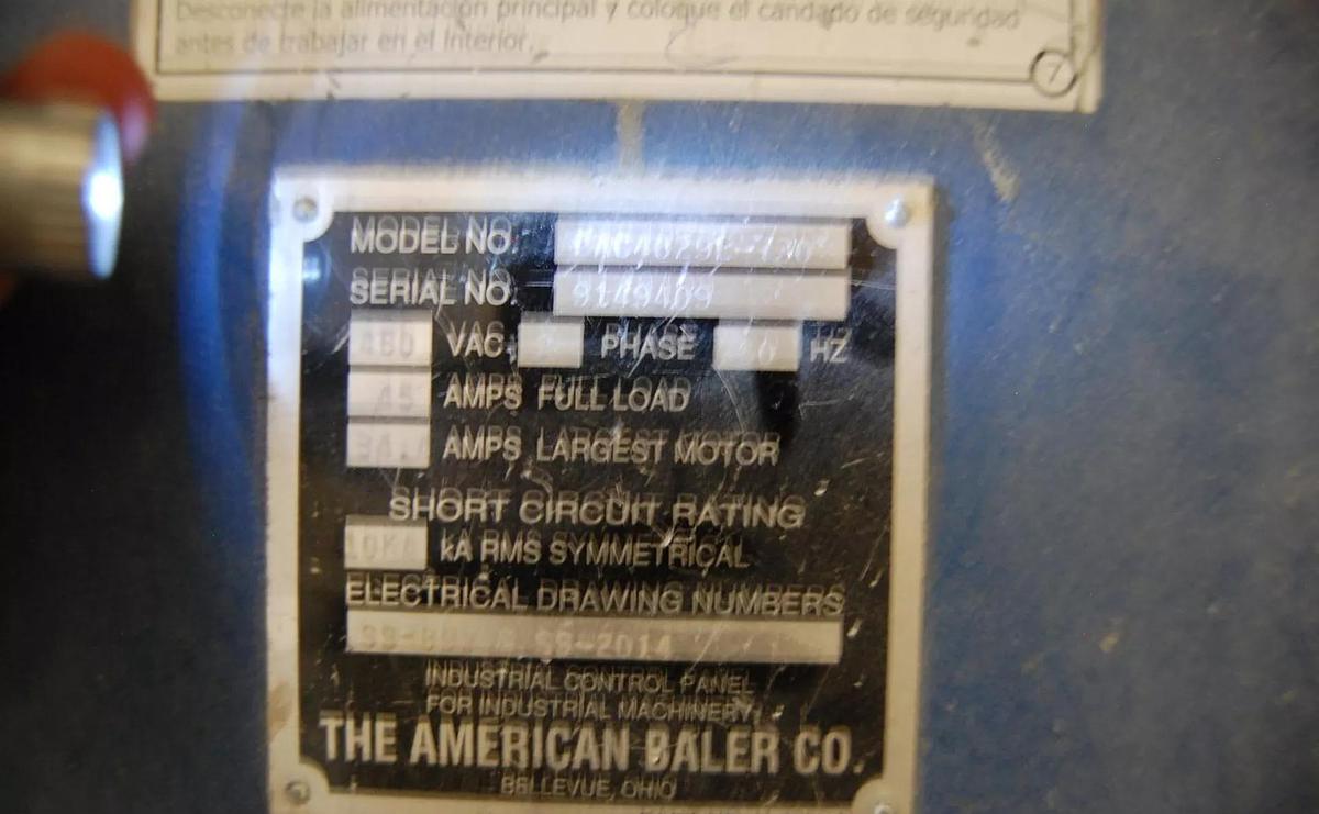 Used 30 HP HORIZONTAL AUTO TIE AMERICAN BALER MODEL PAC4029E-730