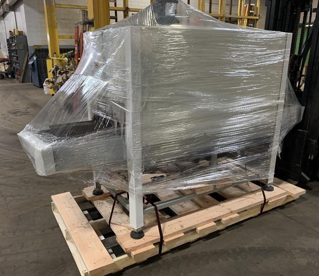 Used TEXWRAP MODEL 2219 SHRINK WRAP SYSTEM WITH TEXWRAP # F05—5’ LUGGED INFEED CONVEYOR