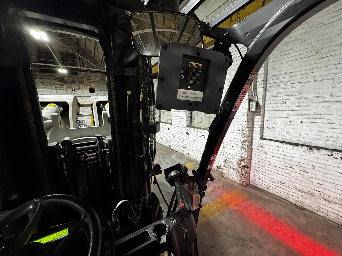 Used 15,500 POUND YALE MODEL GLC155VX FORKLIFT WITH 72" CASCADE PAPER ROLL CLAMP LOW HOURS