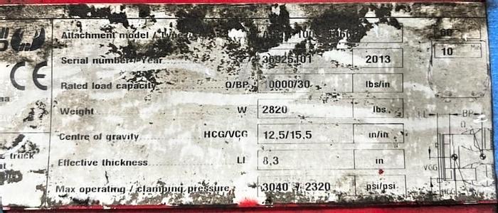 Used 60" BALZONI-AURAMO ROLL CLAMP NEW 2013