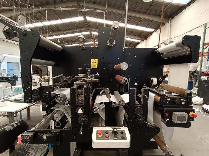 Used 2017 ROTOFLEX DSI-440 17.5" DIE CUTTER WITH SERVO TECHNOLOGIES SERIES 3 SERVO 3000 INFEED AND REREGISTER SYSTEM