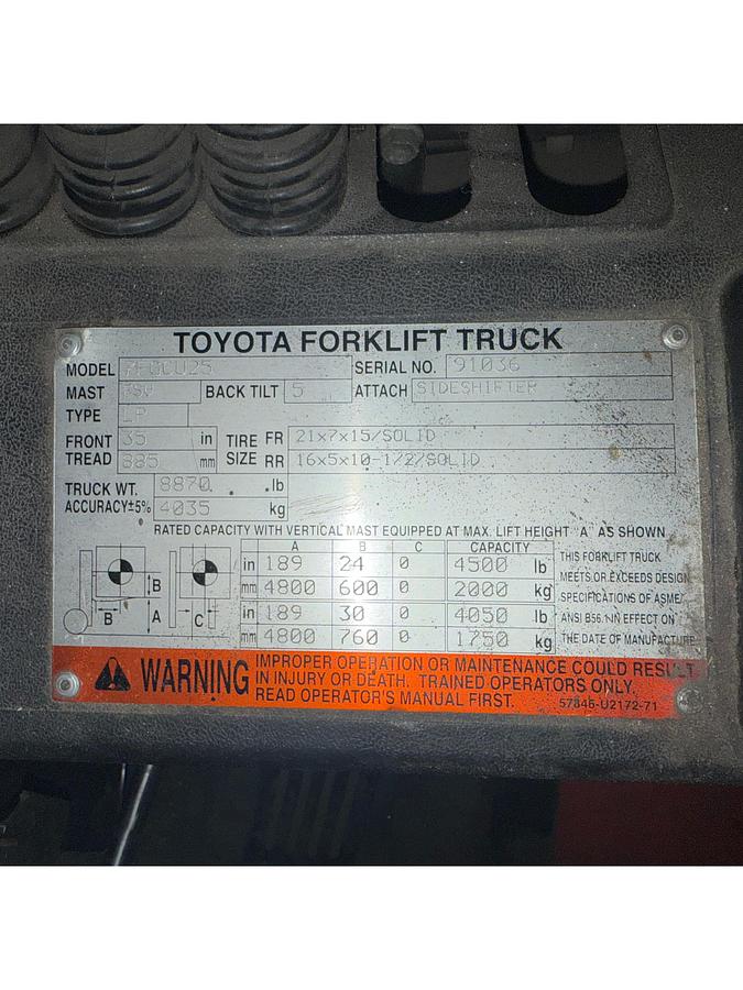 Used TOYOTA FORKLIFT