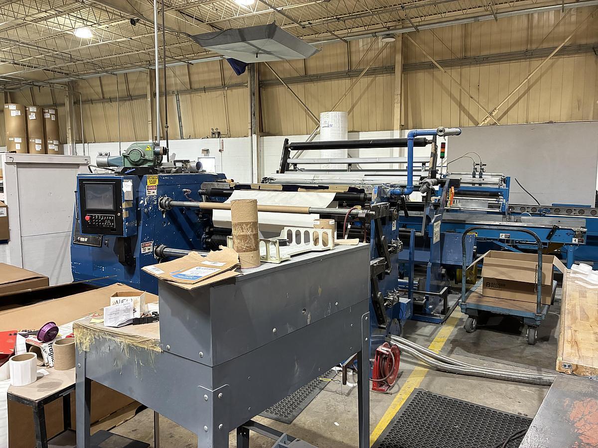 Used 63" WIDE DEACRO MODEL DA 653 DUPLEX CANTILEVERED SLITTER REWINDER