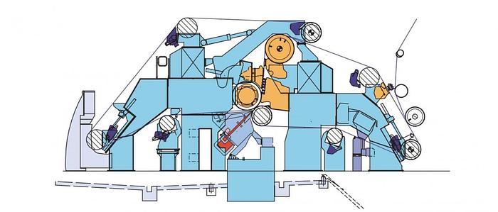 Used 8.35M (334") VALMET PAPER MACHINE REBUILT 1990 AND 2004 (WITH SHOE PRESS)
