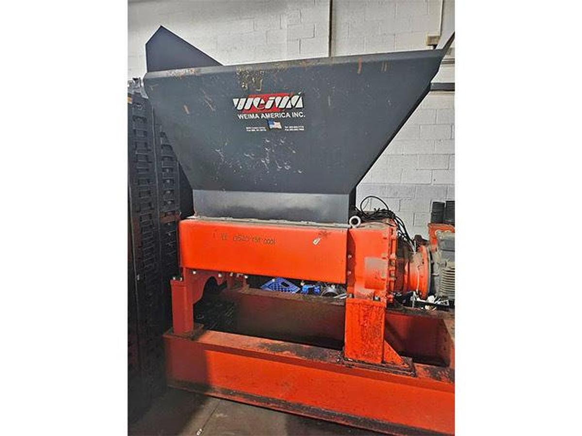 Used WEIMA QUAD SHAFT SHREDDER MODEL ZMK-50 DUAL 25HP MOTORS