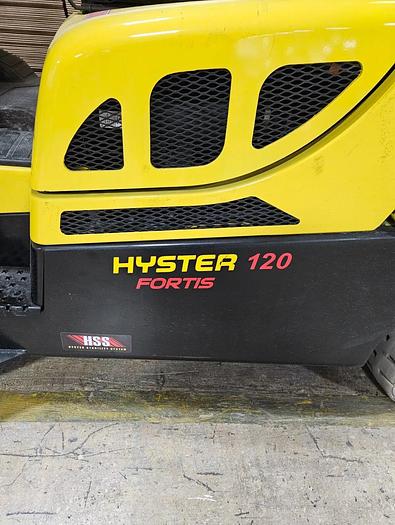 Used 12,000 POUND CAPACITY HYSTER FORKLIFT S120FTPRS LOW HOUR 4-WAY VALVE 3-STAGE MAST