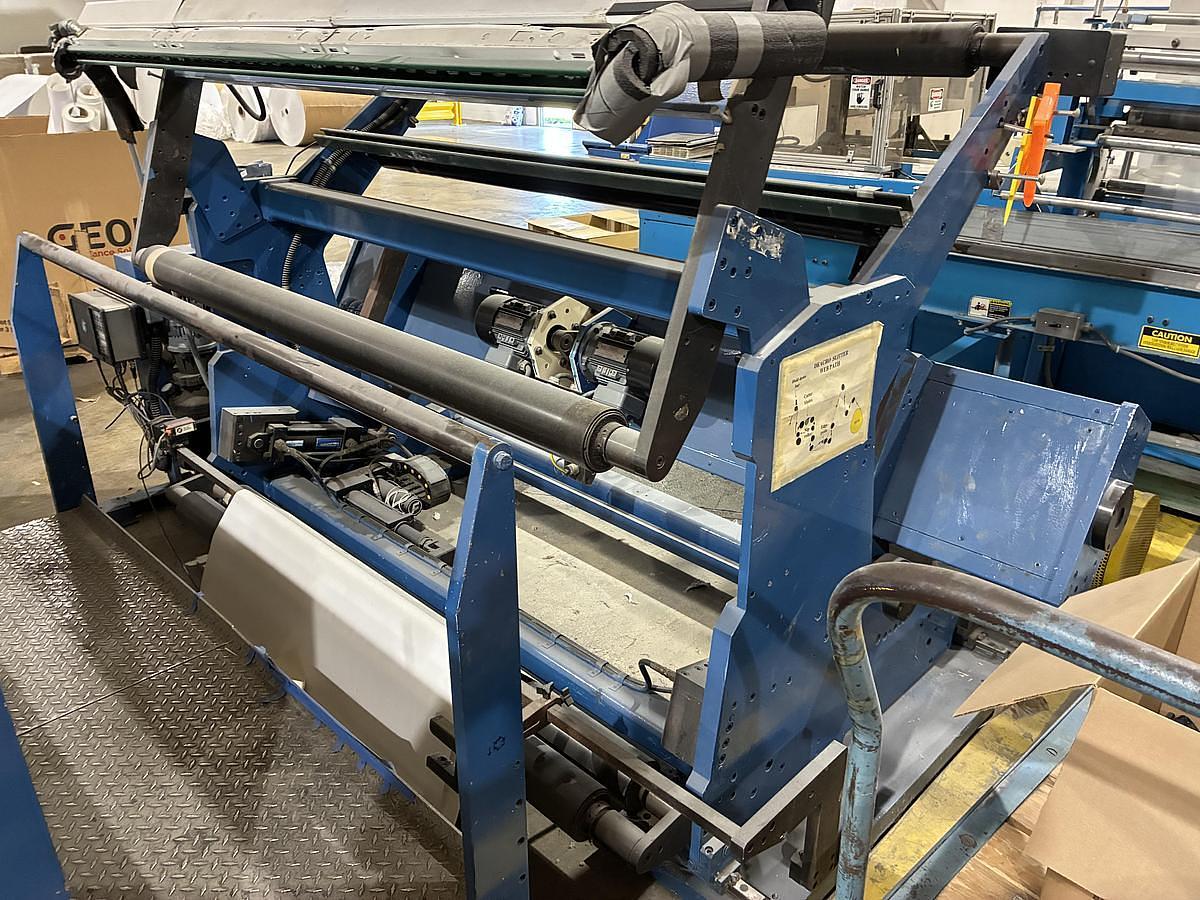 Used 63" WIDE DEACRO MODEL DA 653 DUPLEX CANTILEVERED SLITTER REWINDER