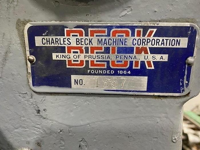 Used 55" BECK ROTARY KNIFE SHEETER W/ OUTPUT BELT CONVEYOR 7.5 HP