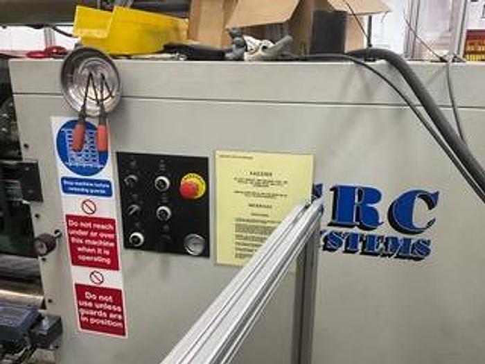 Used 63" WIDE SRC SYSTEMS MODEL 590 U DUPLEX SLITTER REWINDER