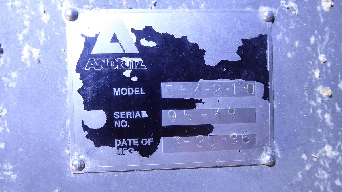 Used ANDRITZ SPROUT BAUER MODEL 554-2-120 S/S HYDRASIEVE