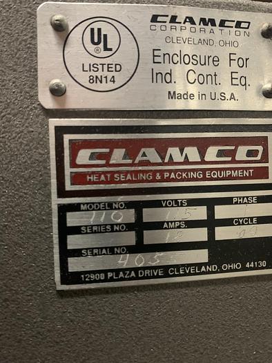 Used CLAMCO MODEL 110 L BAR SEALER AND SHRINK TUNNEL - PENDING ALS