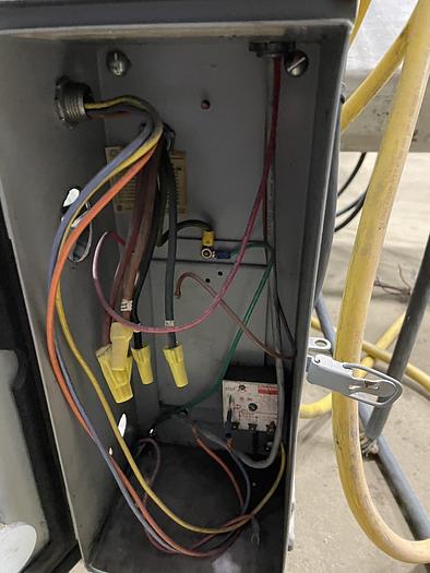 Used 97" POWELL SHAFTLESS FLOOR PICK UP UNWIND STAND 72" DIAMETER