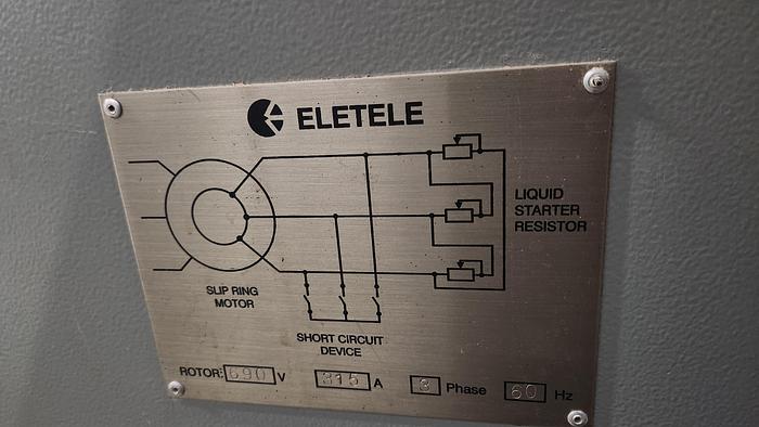 Used ELETELE  MODEL EF1-00 LIQUID RHEOSTAT 500 HP 4160V