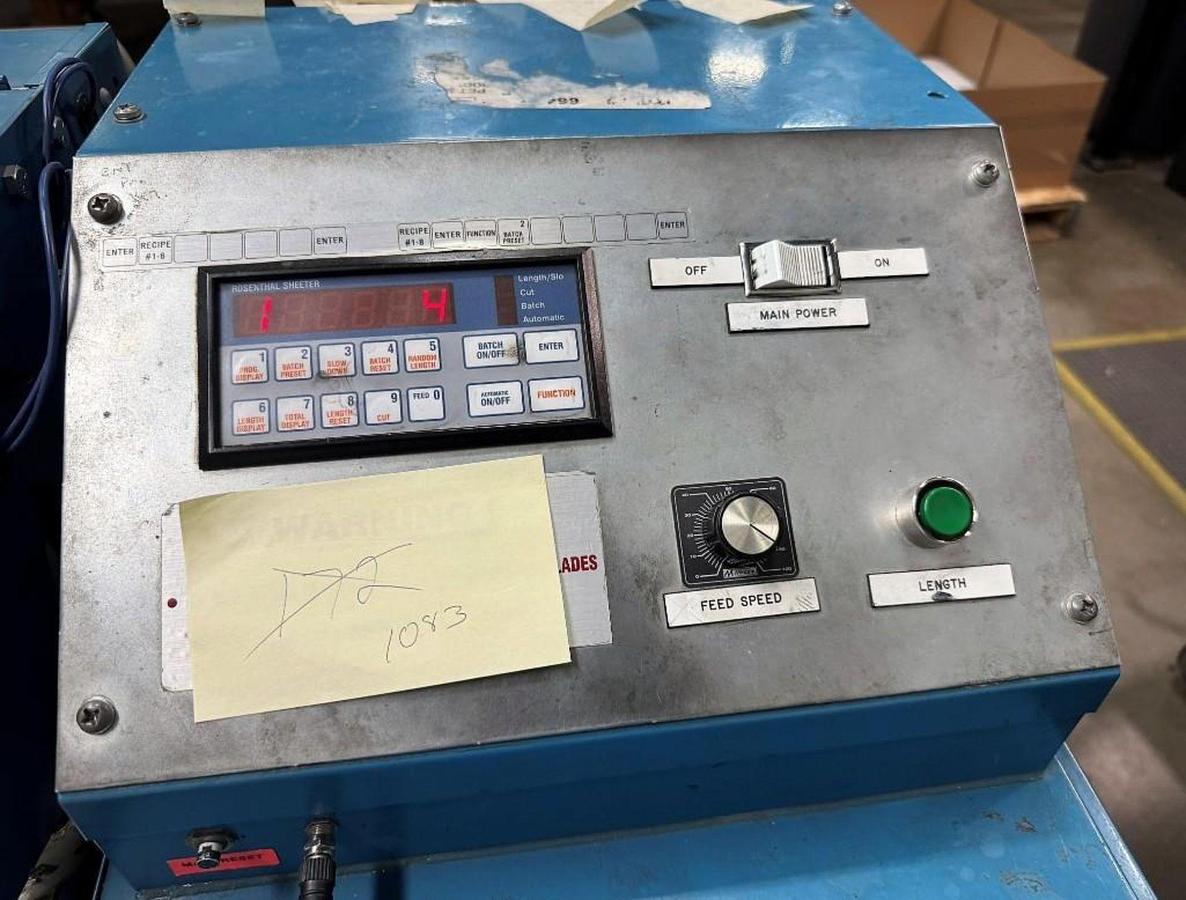 Used 36" ROSENTHAL SHEETER MODEL WA-S-3-HUBAA-12