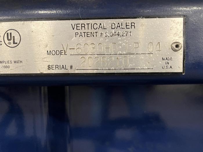 Used MARATHON V-6030 HD VERTICAL BALER 10HP- SOLD JF