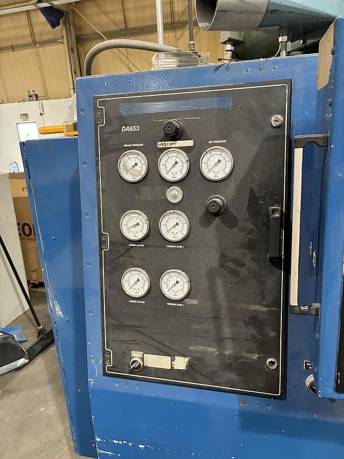 Used 63" WIDE DEACRO MODEL DA 653 DUPLEX CANTILEVERED SLITTER REWINDER