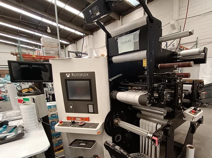 Used 2017 ROTOFLEX DSI-440 17.5" DIE CUTTER WITH SERVO TECHNOLOGIES SERIES 3 SERVO 3000 INFEED AND REREGISTER SYSTEM