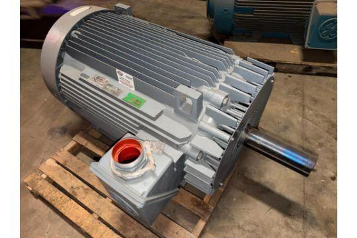 Used 125HP TECO-WESTINGHOUSE MAX-E1 MOTOR 575V OVERHAULED IN APRIL 2024