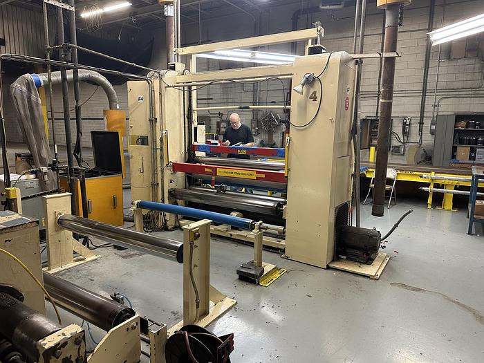 Used 60" DUSENBERY 840XY TWO DRUM SLITTER REWINDER