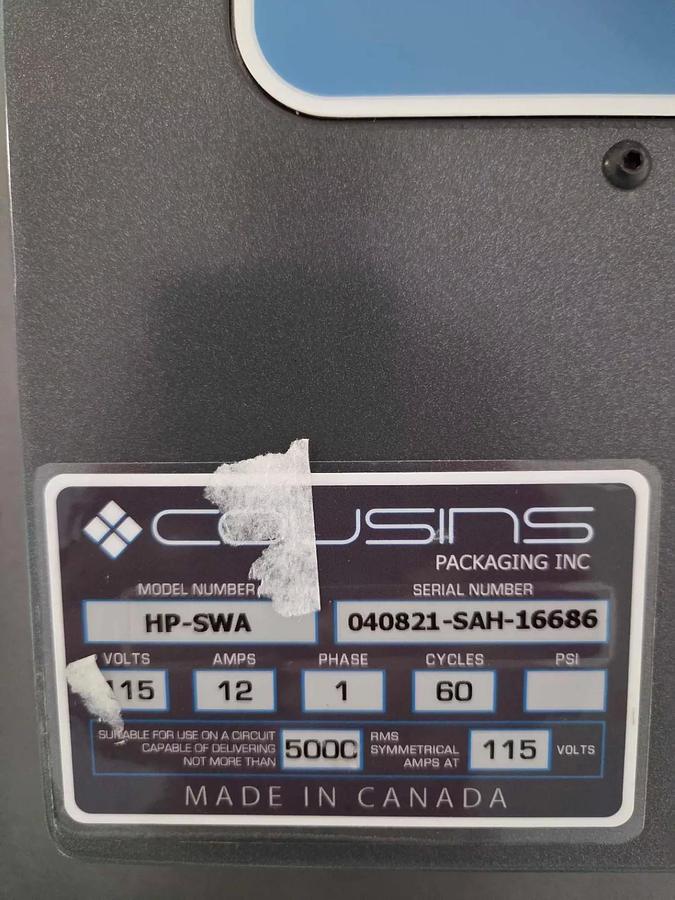 Used COUSINS PALLET WRAPPER MODEL HP-SWA ABOVE GROUND UNIT