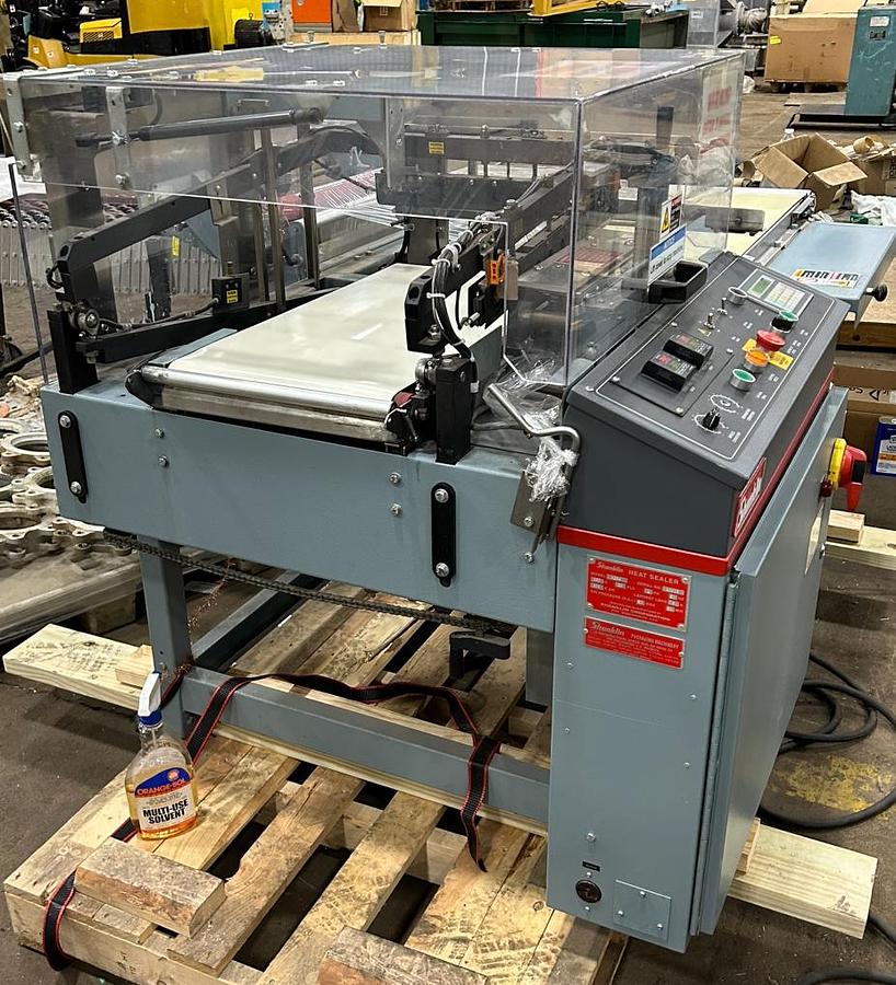Used SHANKLIN A26A AUTOMATIC L-BAR SEALER WITH CLOSING CONVEYOR
