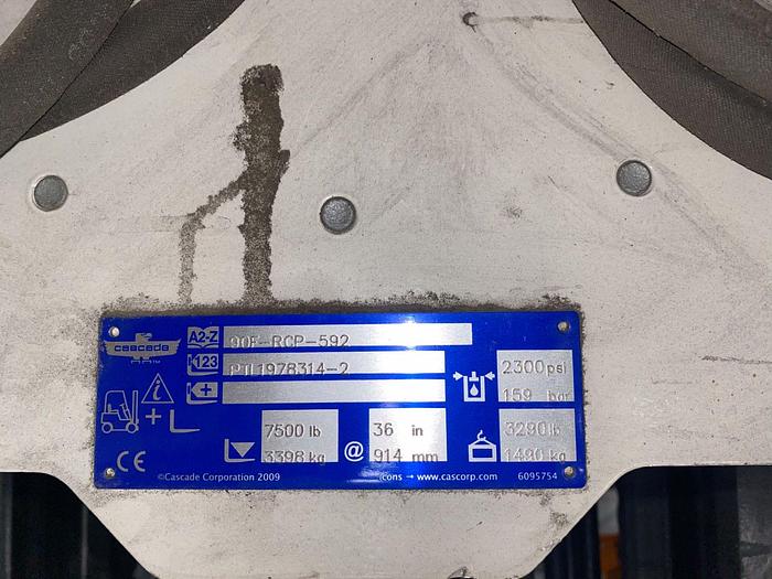 Used 72" CASCADE PAPER ROLL CLAMP MODEL 90F-RCP-592