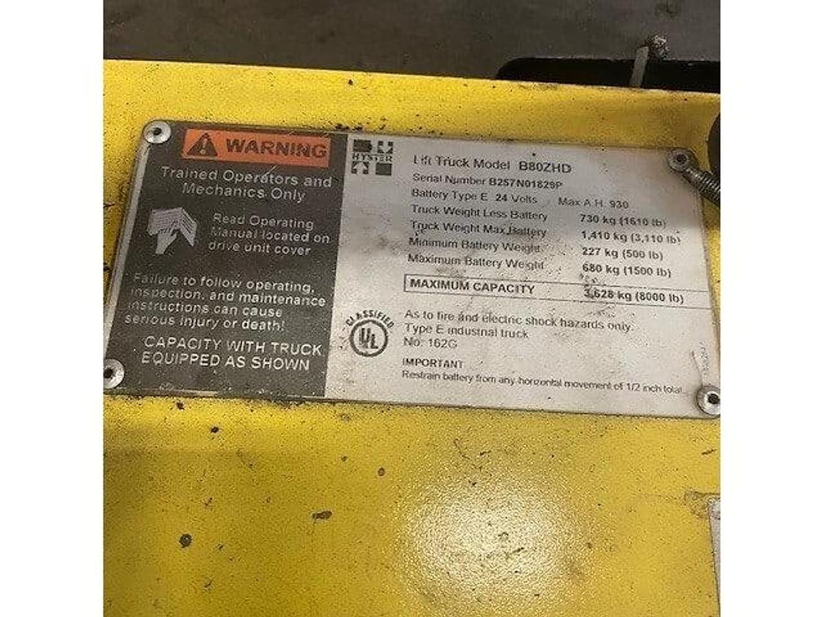 Used 2016 HYSTER B80ZHD