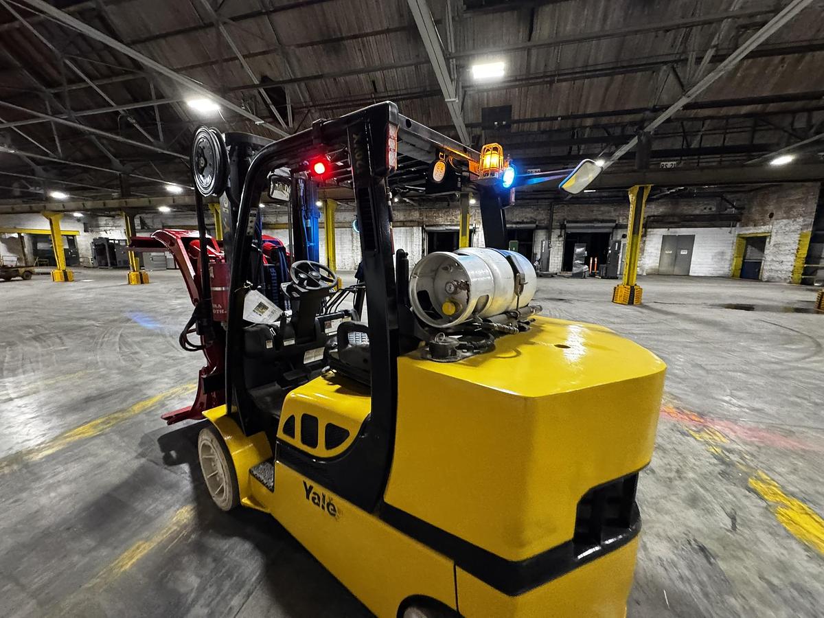 Used 12,000 POUND YALE GC120VXPRS FORKLIFT WITH 72" BOLZONI CLAMP MANUFACTURED 2021