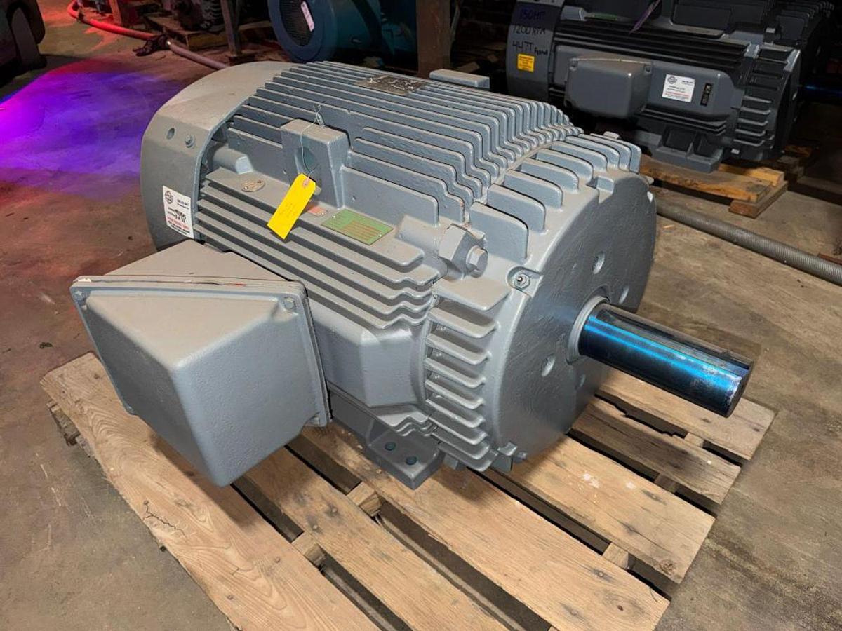 Used 200HP GE MOTORS 575V AC MOTOR 445T FRAME OVERHAULED AUGUST 2023