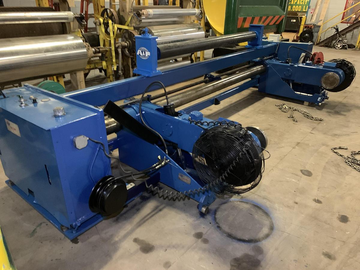 Used A & F MDL. RS-60  105" WIDE X 72" DIAMETER SHAFTLESS FLOOR PICKUP UNWIND STAND REBUILT 2013