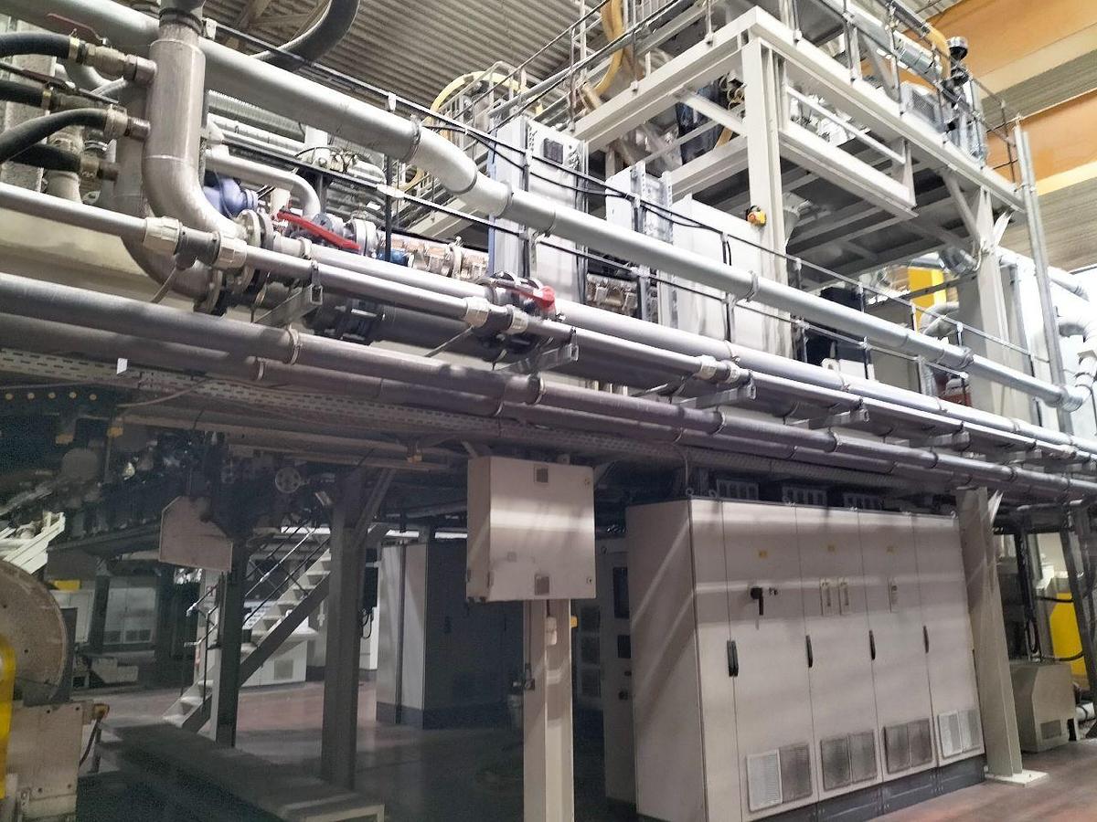 Used 98.4"/2500mm WIDE SML MODEL CAST COEX 5 5 LAYER CAST FILM EXTRUSION LINE