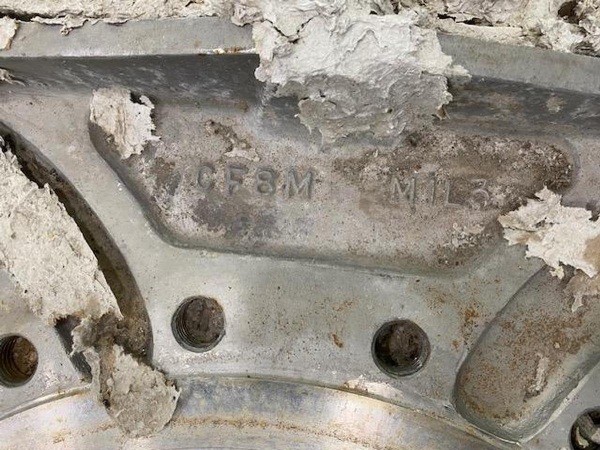 Used 24" EMERSON CLARKSON PNEUMATIC STAINLESS STEEL KNIFE GATE VALVE