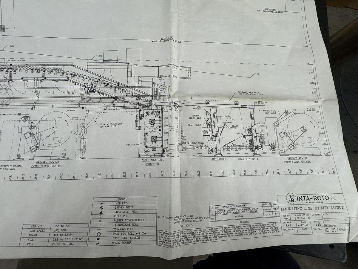 Used 72" WIDE INTAROTO LAMINATOR - PAPER & BOARD