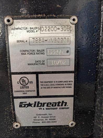 Used GALBREATH VERTICAL BALER 10 HP