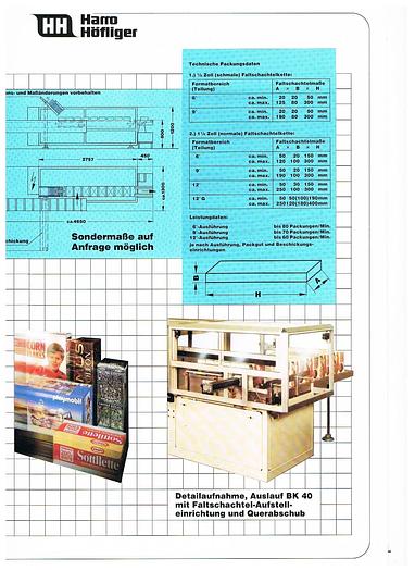 Used HARRO HOFLIGER FACIAL TISSUE CARTONER MODEL BK40-9
