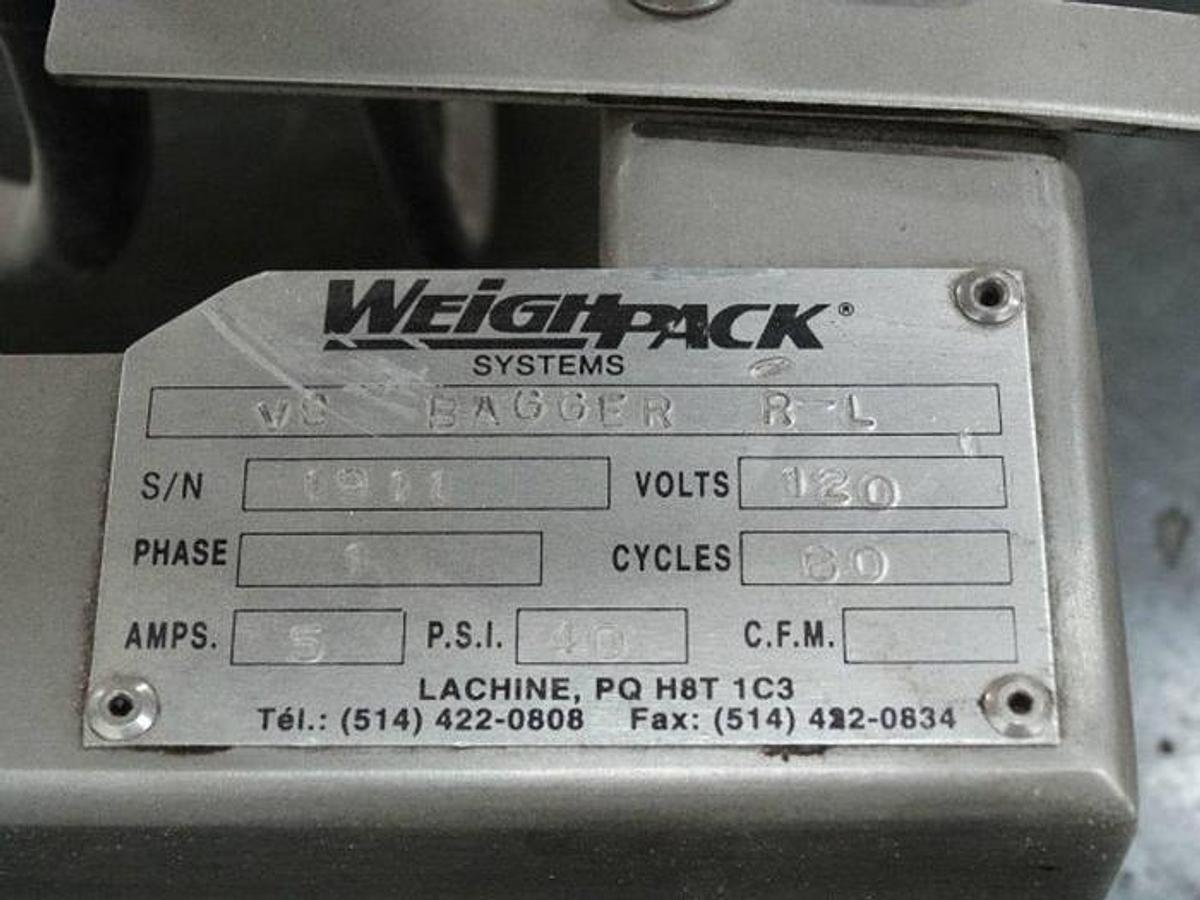 Used WEIGHPACK SYSTEMS INC MODEL COUNTING DEVICE TW/TP LINEAR COUNTER AND VS BAGGING SYSTEM